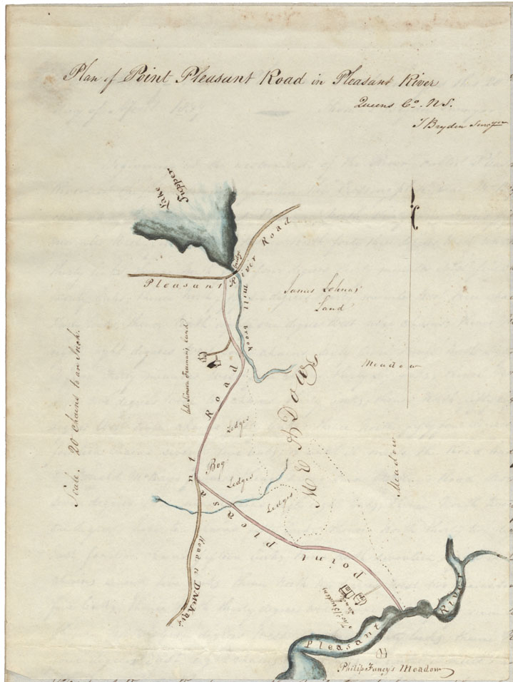 maps : Plan of the Point Pleasant Road in Pleasant River, Queens County