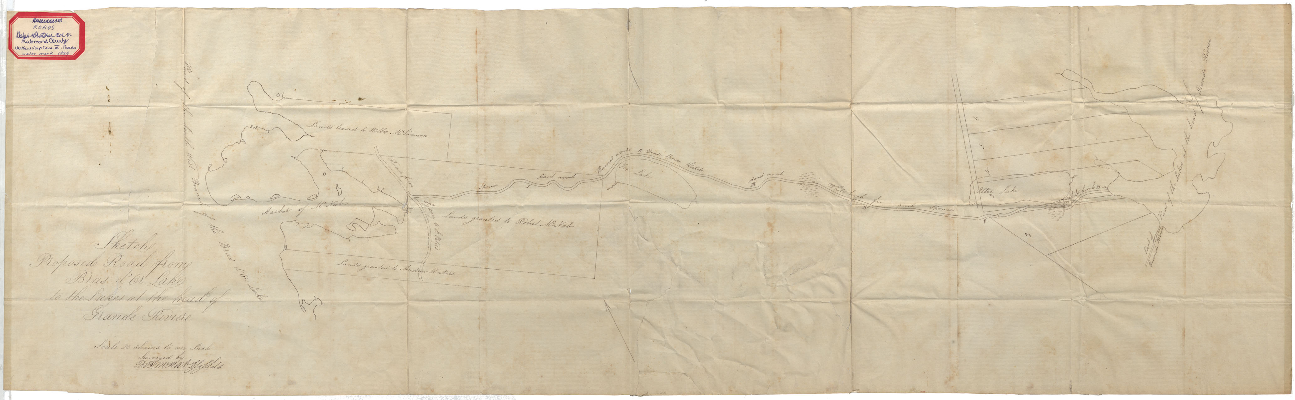 maps : Sketch proposed Road from Bras dOr Lake to Lakes at the Head of Grande Riviere, Richmond County