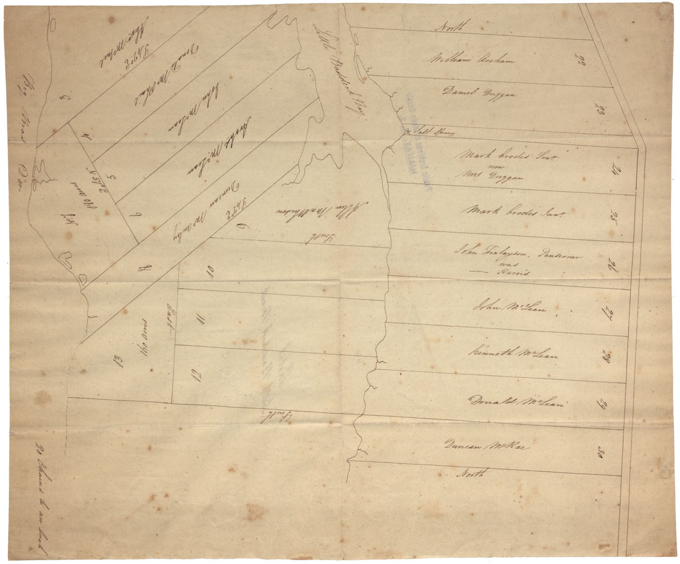 maps : Cape breton Sketch Little Baddeck Brook w.m. 1819