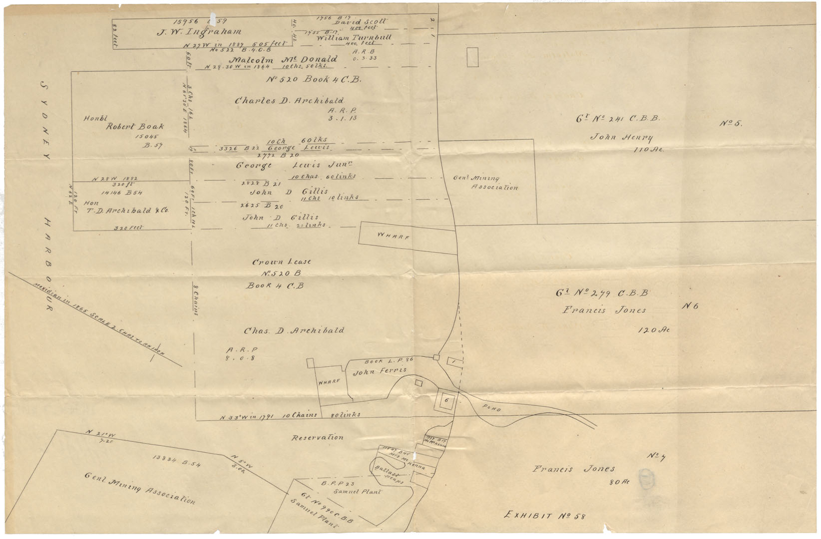 maps : Halifax County, Cape Breton Plan of Grants at N.W.A. undated