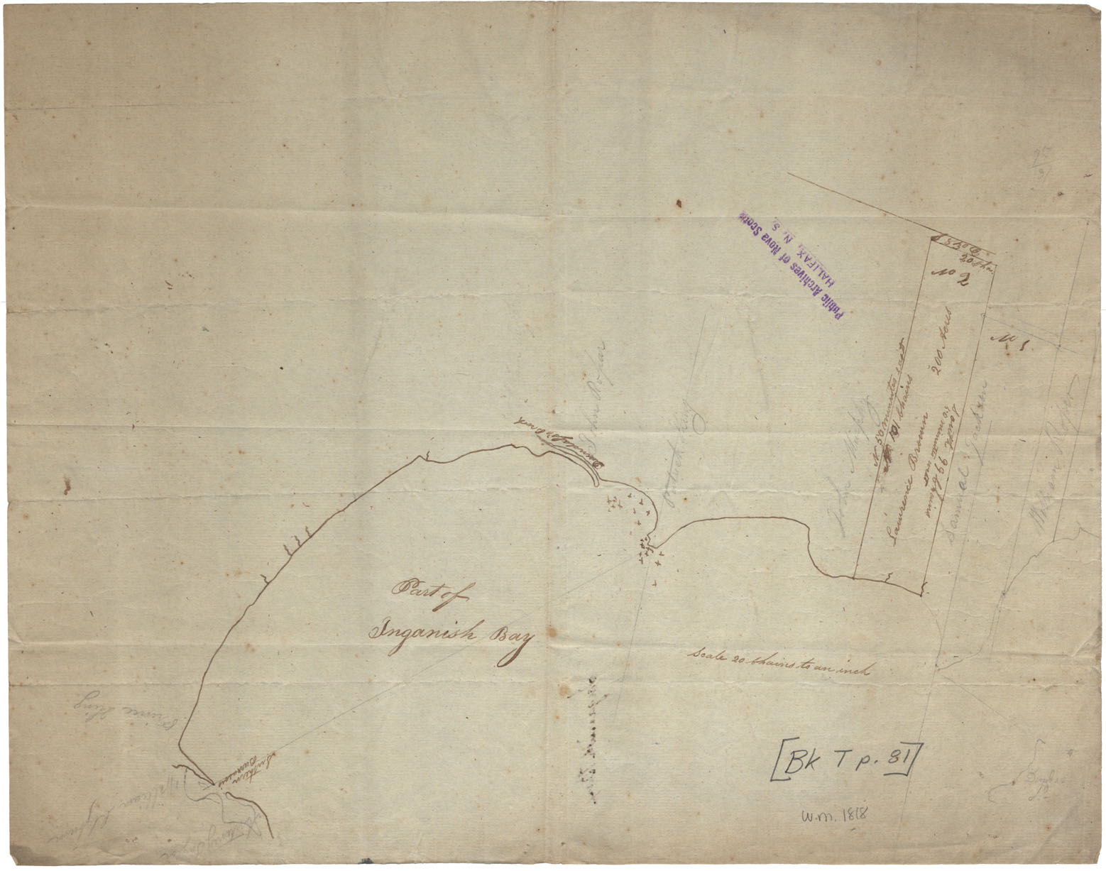 maps : Cape Breton Ingonish Bay BK.T. p.81 w.m.1818