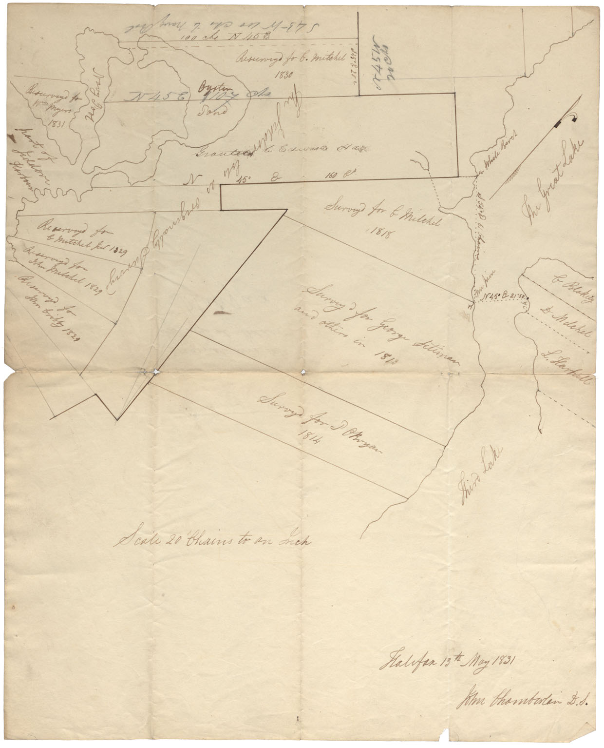 maps : Halifax county Jeddore and Ship Harbour Lakes 1831