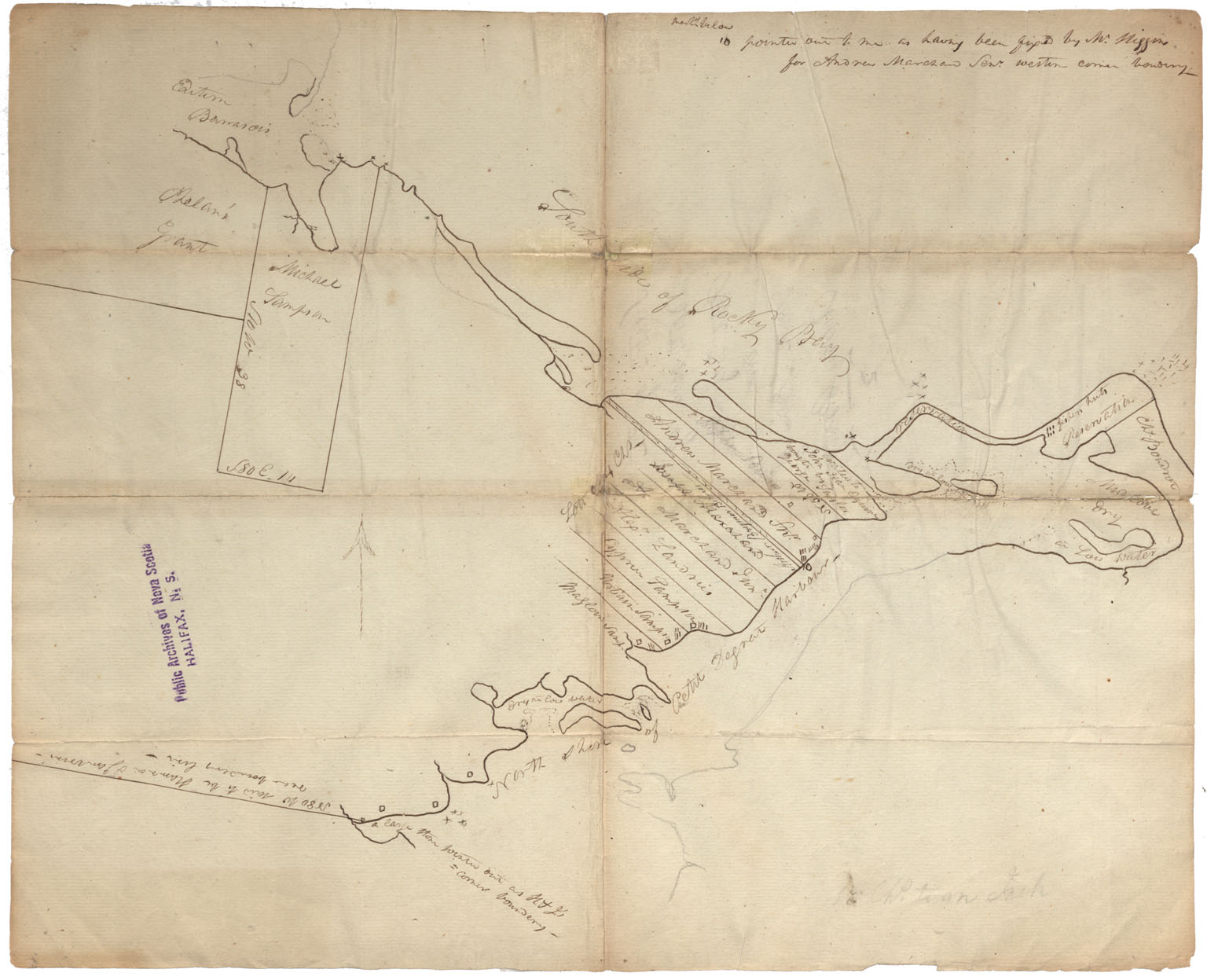 maps : Cape Breton Sketch of the North Side of Petit Degrat and South Side of Rocky Bay