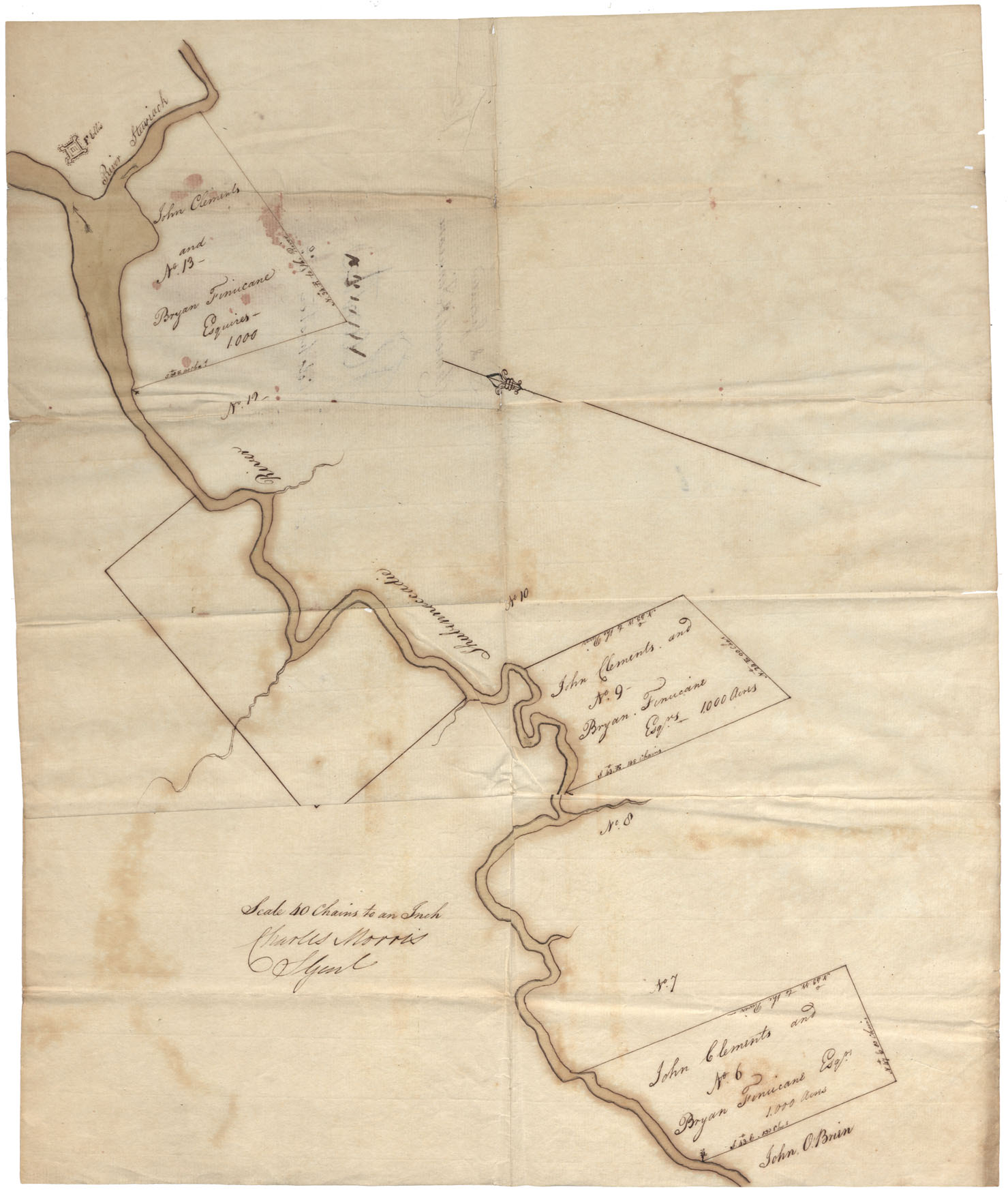 maps : Lands on Shubenacadie River Colchester side of Shubenacadie R., south of Slewiacke River, undated