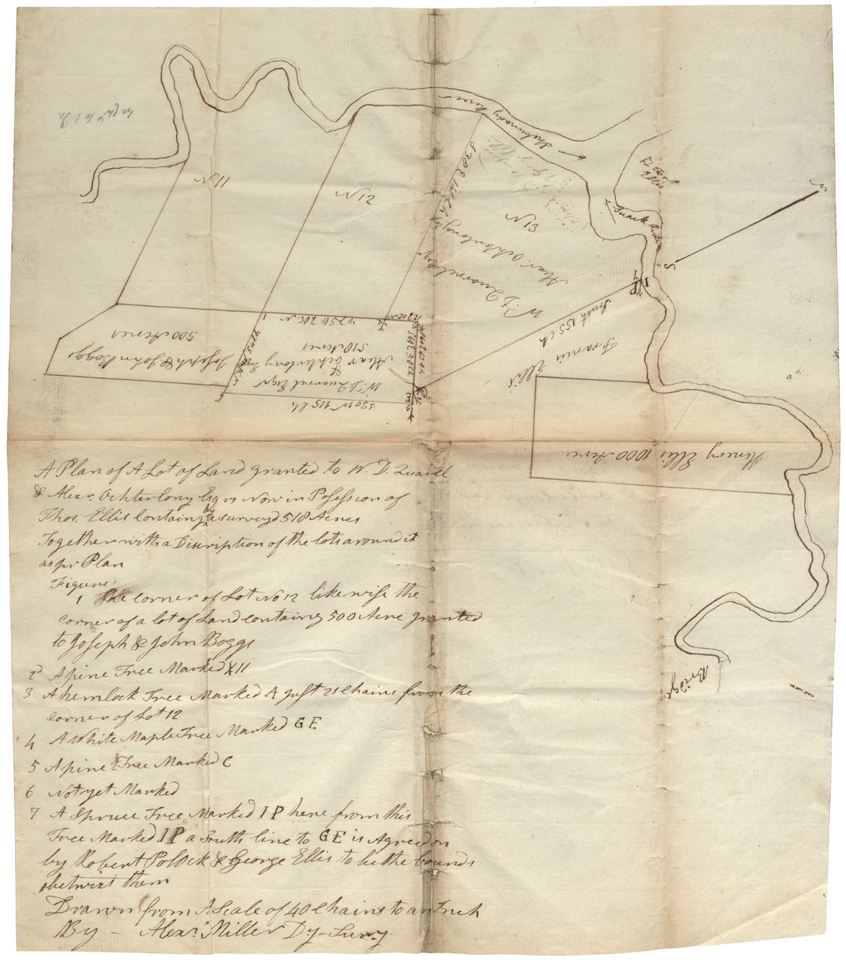 maps : Lands on Shubenacadie River Vicinity of junction of Shubenacadie and Stewiacke Rivers, Colchester County w.m.1801