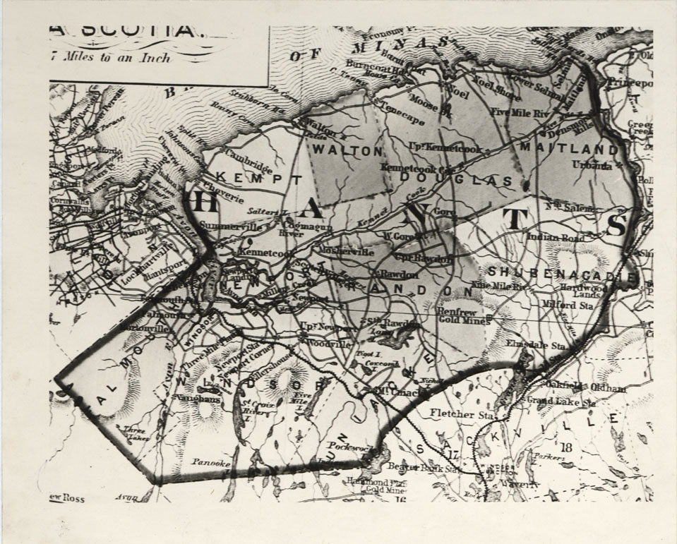 maps : Map (photograph of) Hants County