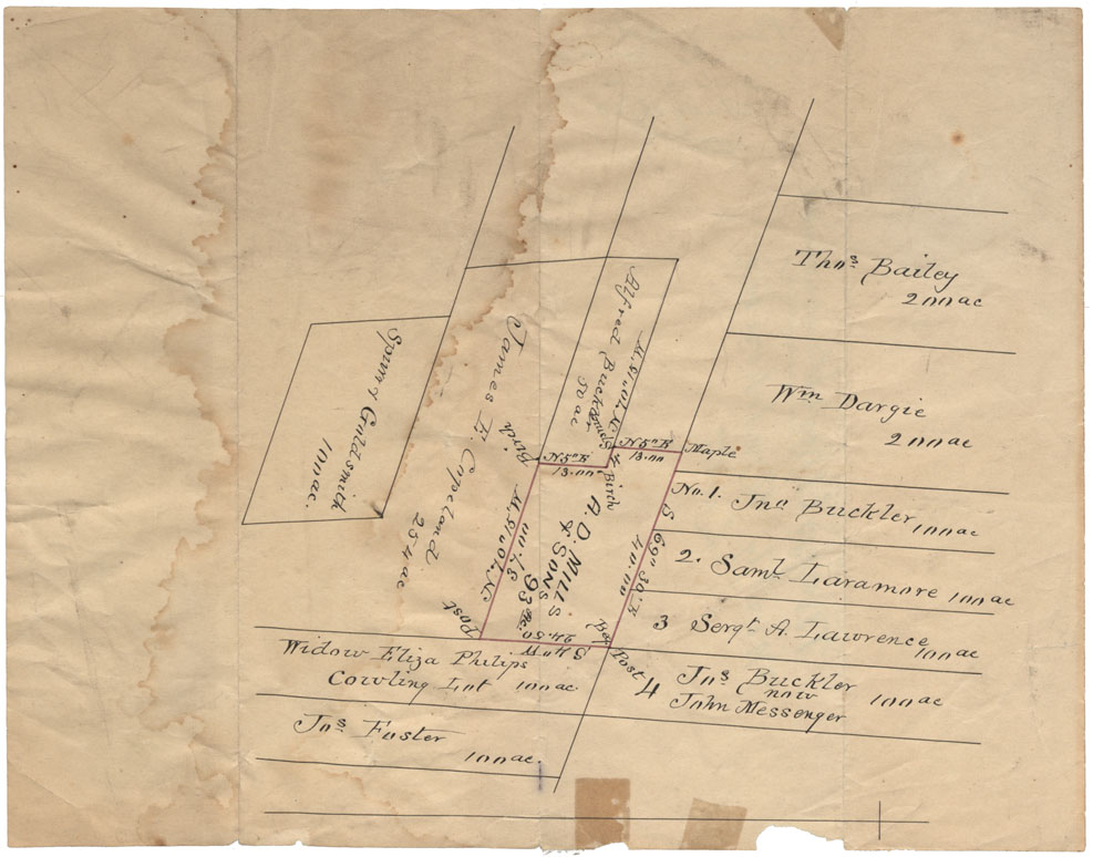 maps : Plan of the Lots opposite Fort Dalhousie, E.A.Mills