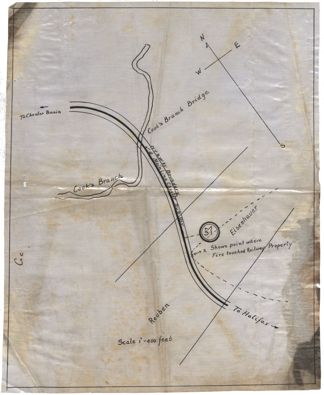 maps : Chester Area (shows poit where fire touched railway property)