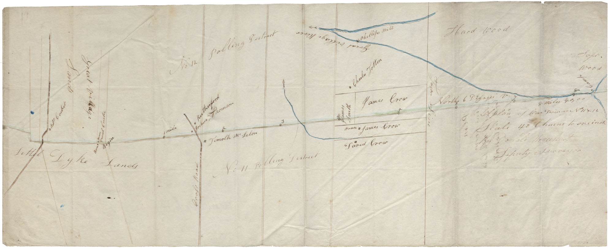 maps : Colchester County Plan of line from Littel Dyke lands north to County line district of Great Villiage and Grant Villiage River