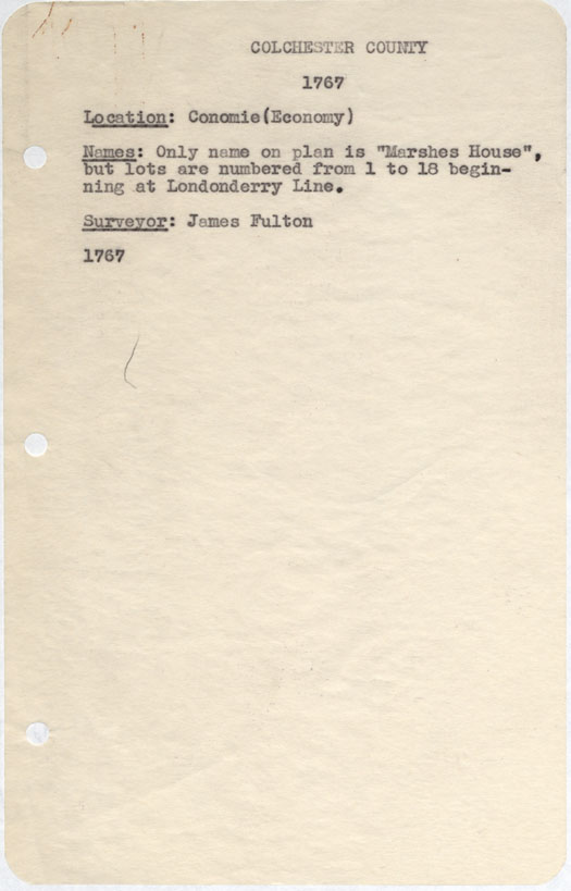 maps : Colchester county onslow, 1781