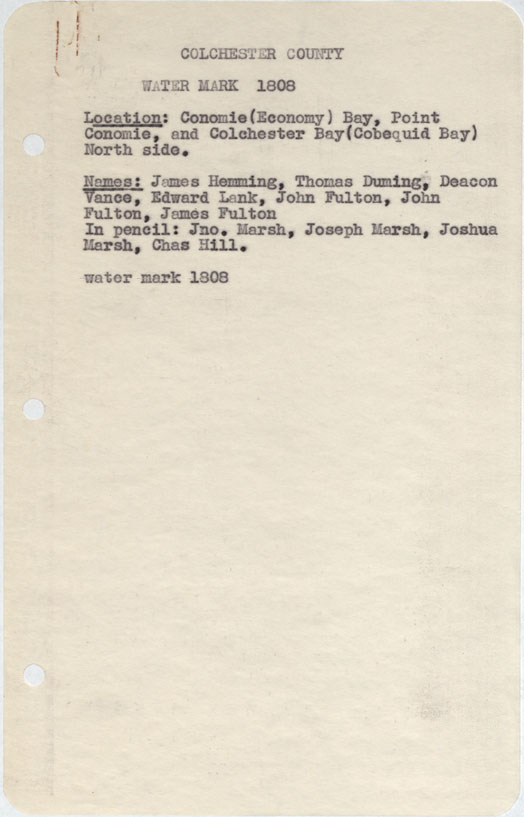 maps : Colchester County Economy Bay, Point Economie and Colchester bay (Cobequid Bay) north side w.m.1808