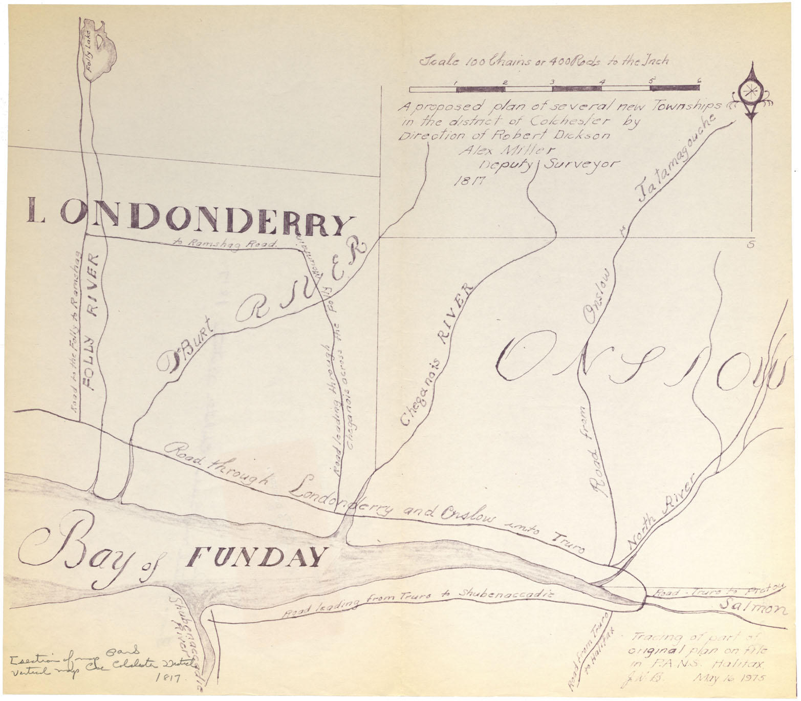 maps : A proposed plan of several new townships in the District of Colchester by direction of Robert Dickson, Alex Miller D.S. 1817