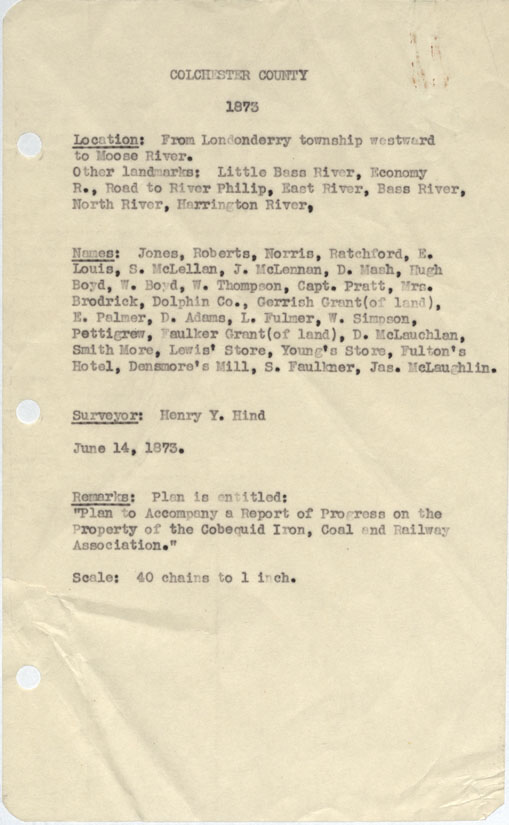 maps : Plan showing route of Nova Scotia Railway through works at Albion Mines, NS