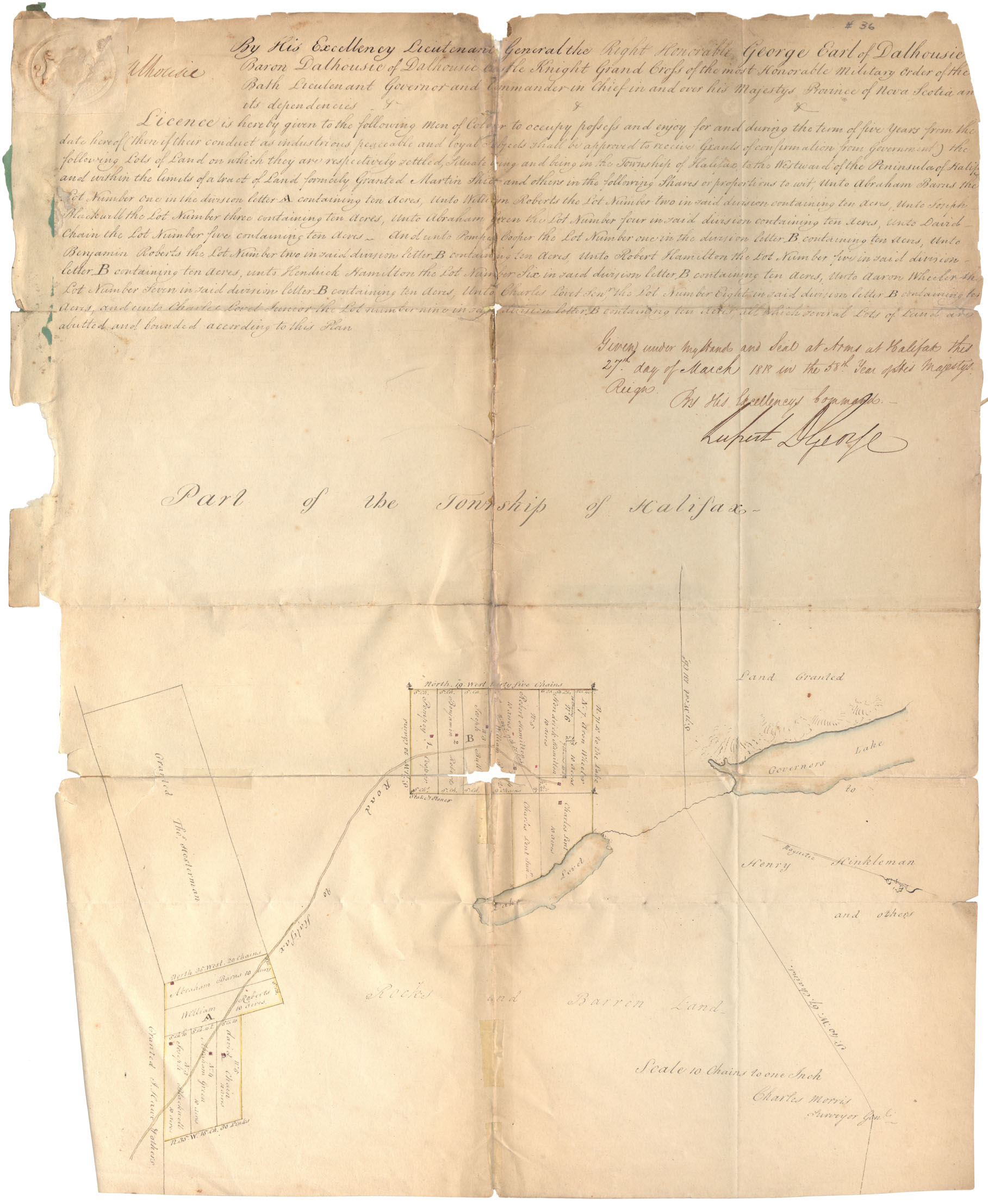 maps : License men of Colour - Pompey Cooper and others, Refugee Hill, Township of Halifax