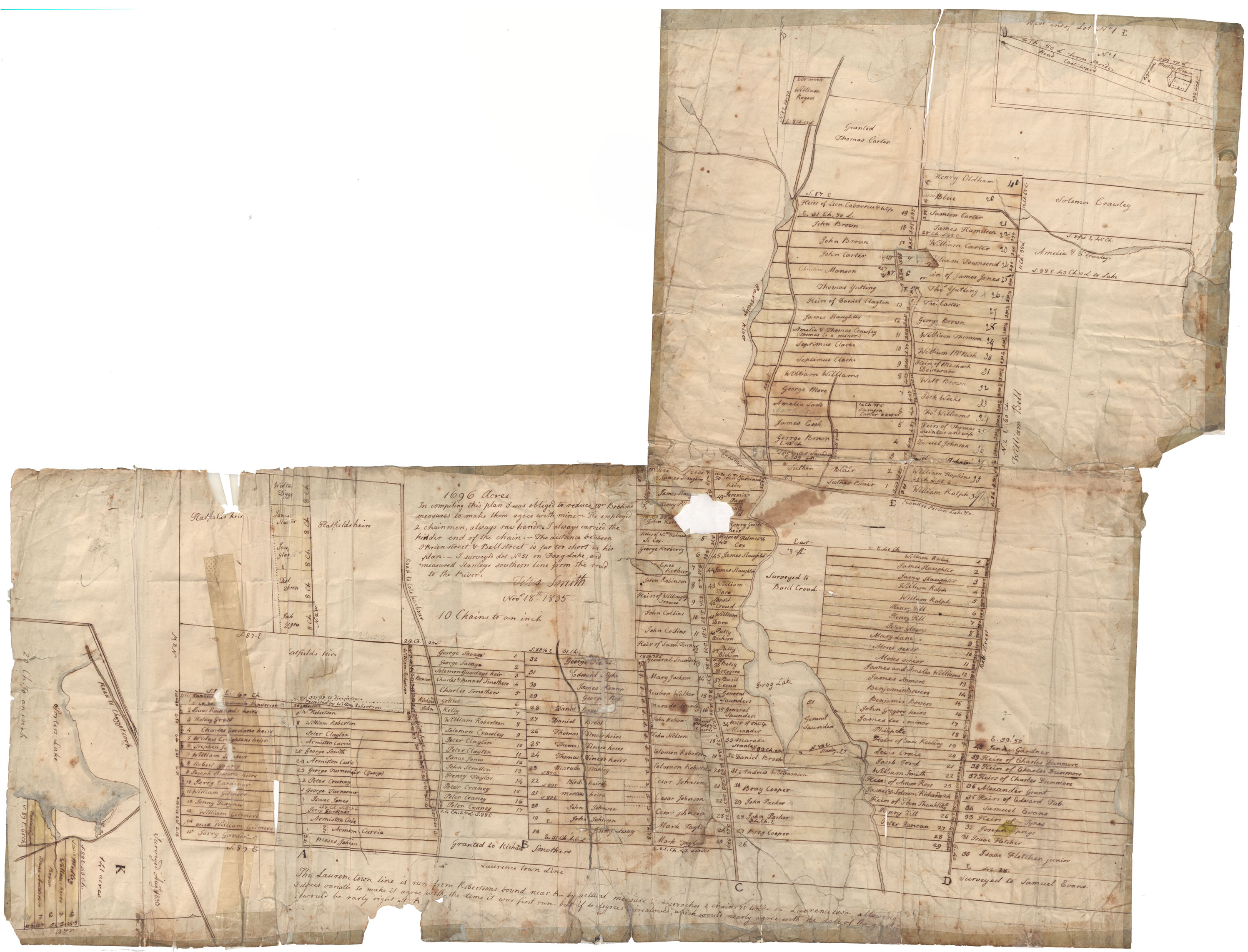 maps : Land grants in Preston area