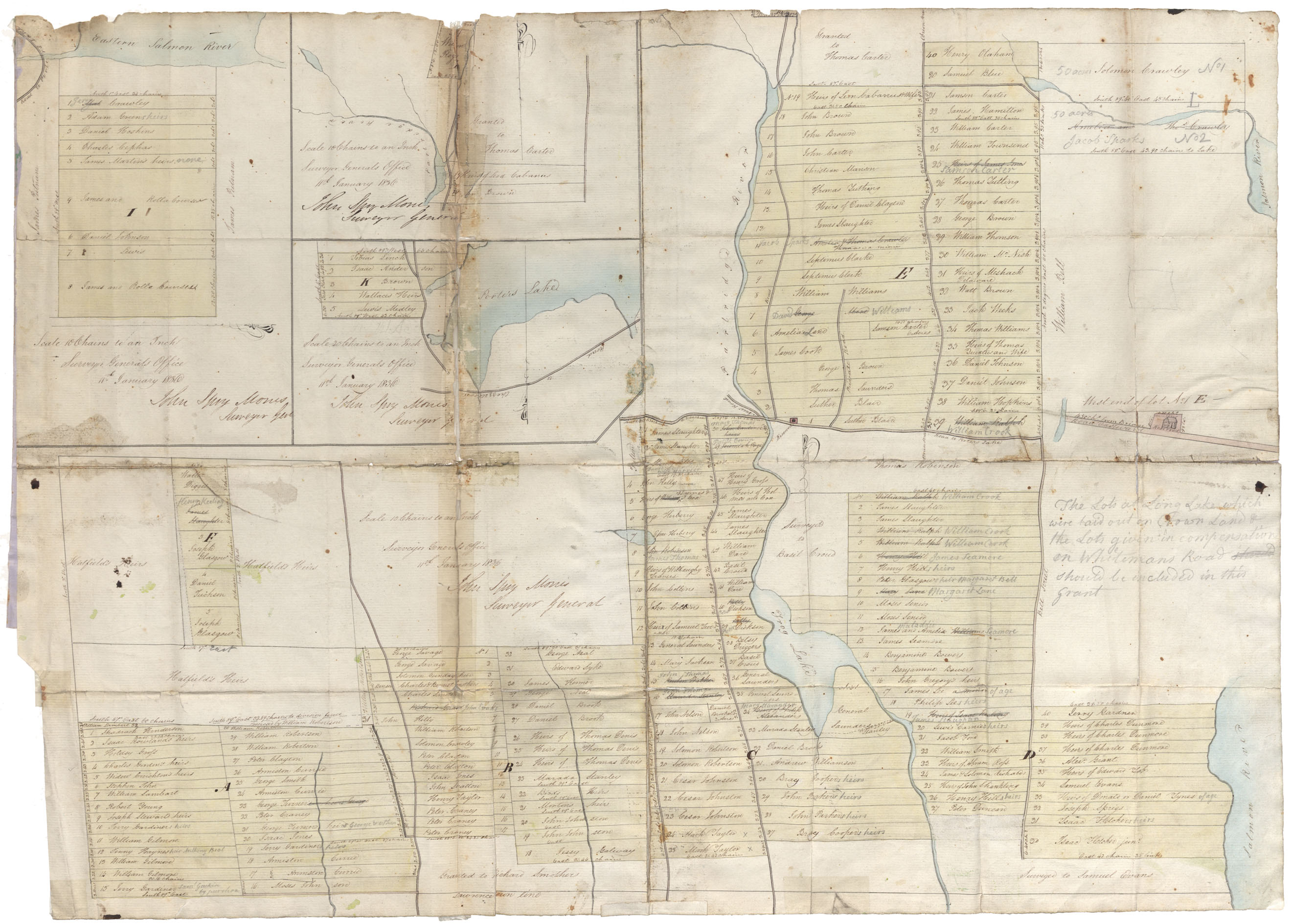 maps : Land grants in Preston area