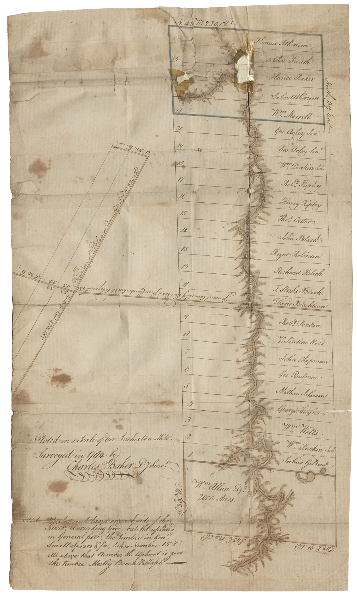 maps : Cumberland County Lots on river crossing road from Cumberland to Cobequid, 1784