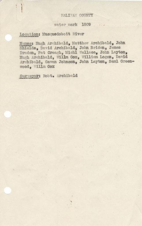 maps : Halifax County Musquodoboit River w.m.1809