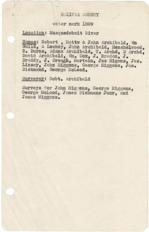 maps : Halifax County Musquodoboit River w.m.1809