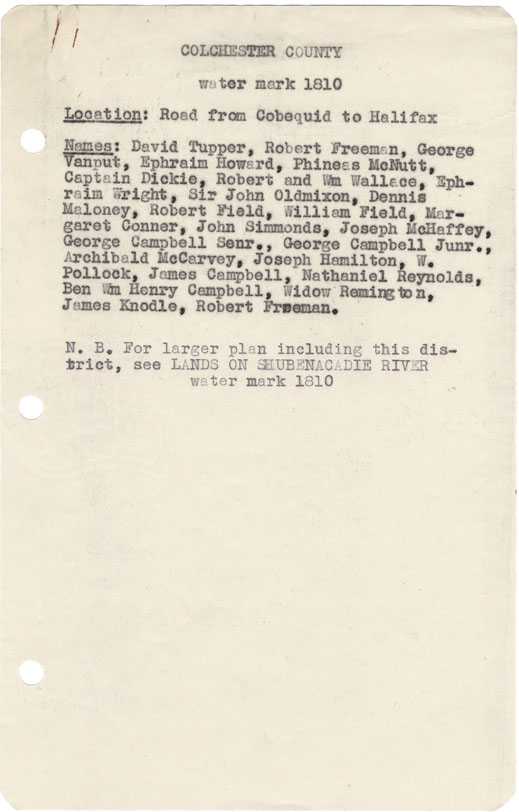 maps : Halifax County Road from Cobequid to halifax w.m.1810