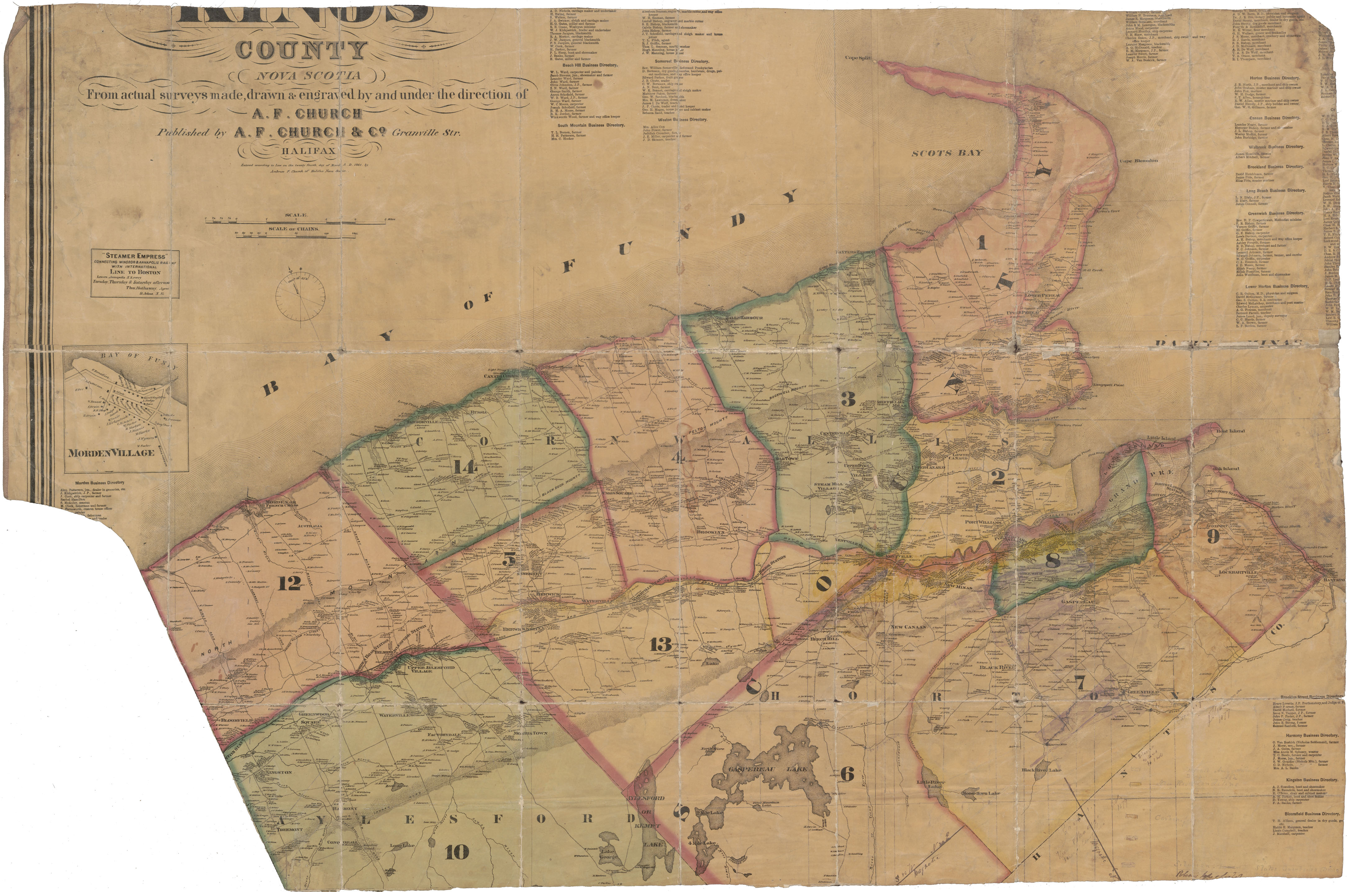 maps : Part of A.F.Churchs Topographical Township Map of Kings County