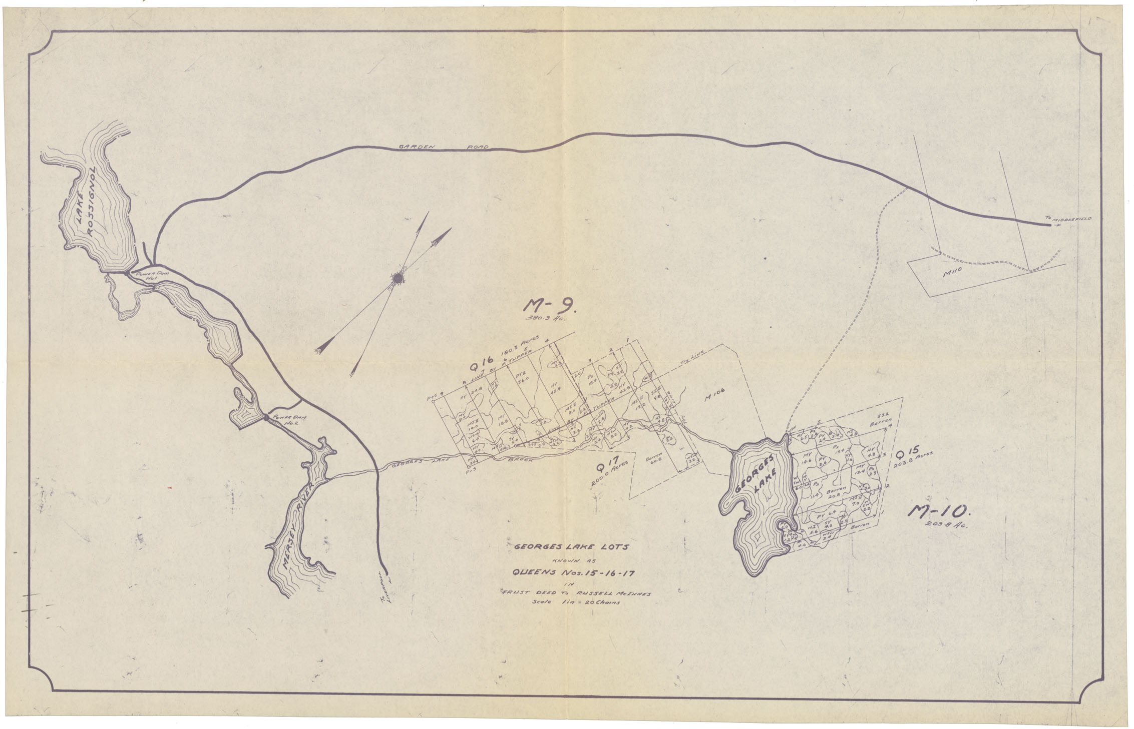 maps : Georges Lake Lots known as Queens No15-16-17 in Trust deed to Russell McInnes
