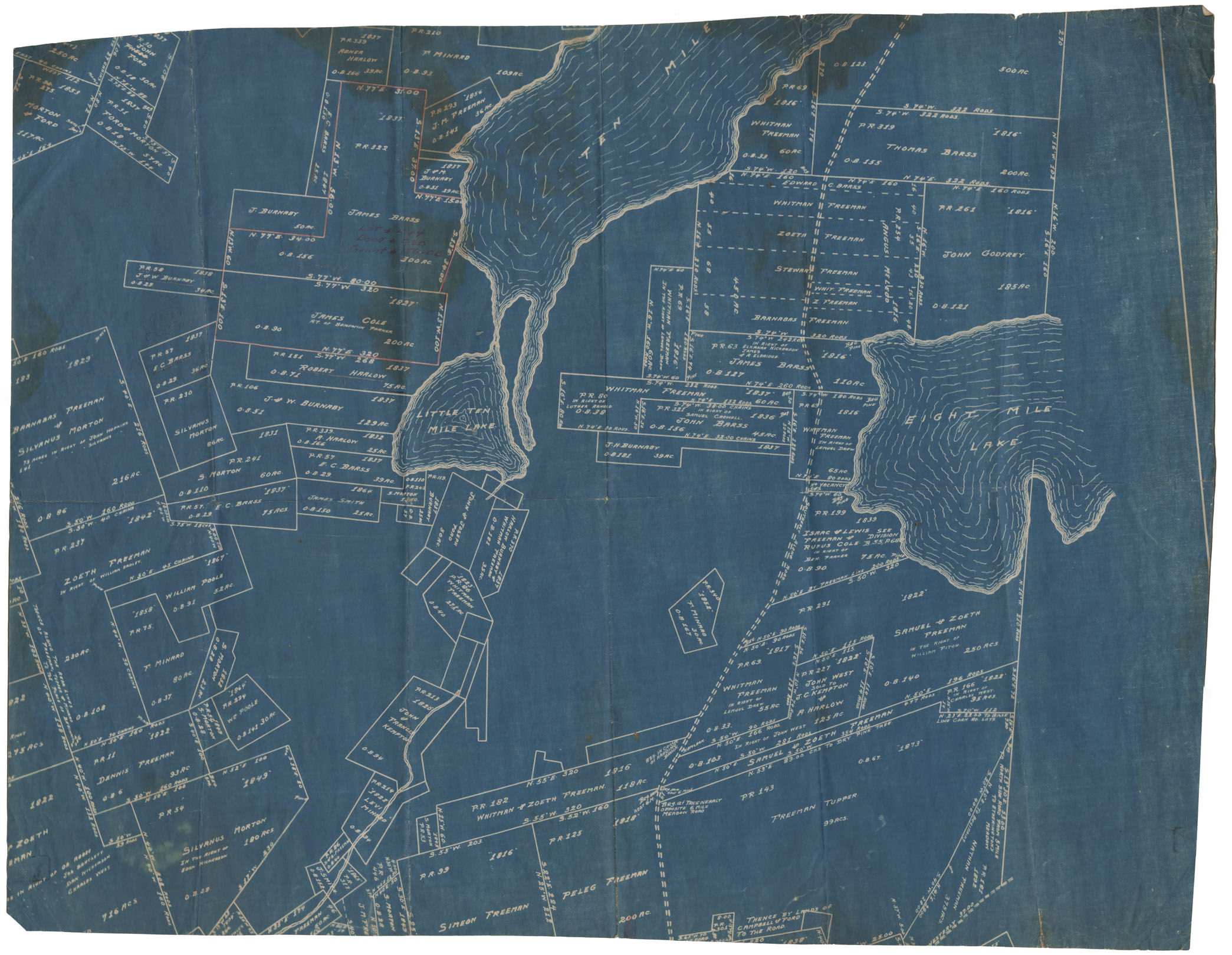 maps : Sketch grants vicinity Eight Mile & Ten Mile Lakes, Queens County