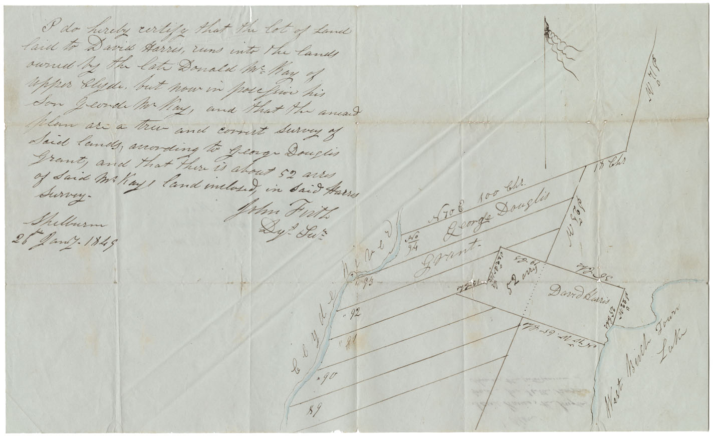 maps : Shelburne County Between Clyde River and West Birch Town Lake, 1849