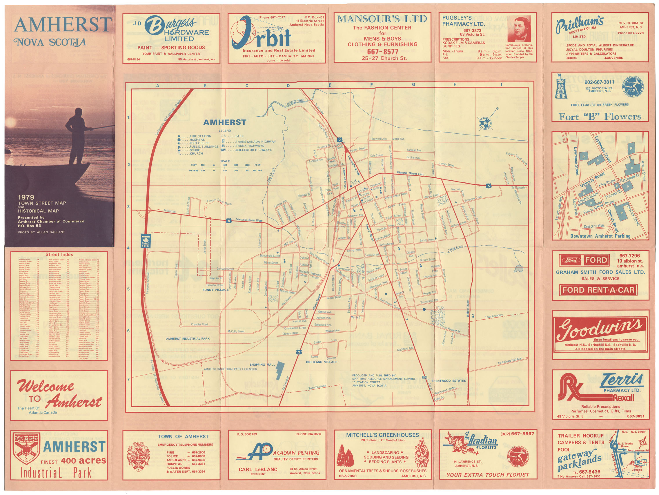 maps : Amherst, NS 1979 Town Street and Historical map