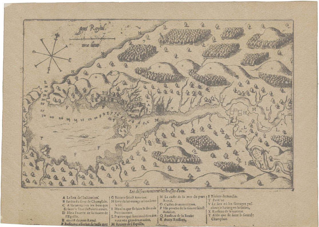 maps : Champlains Map of Port Royal