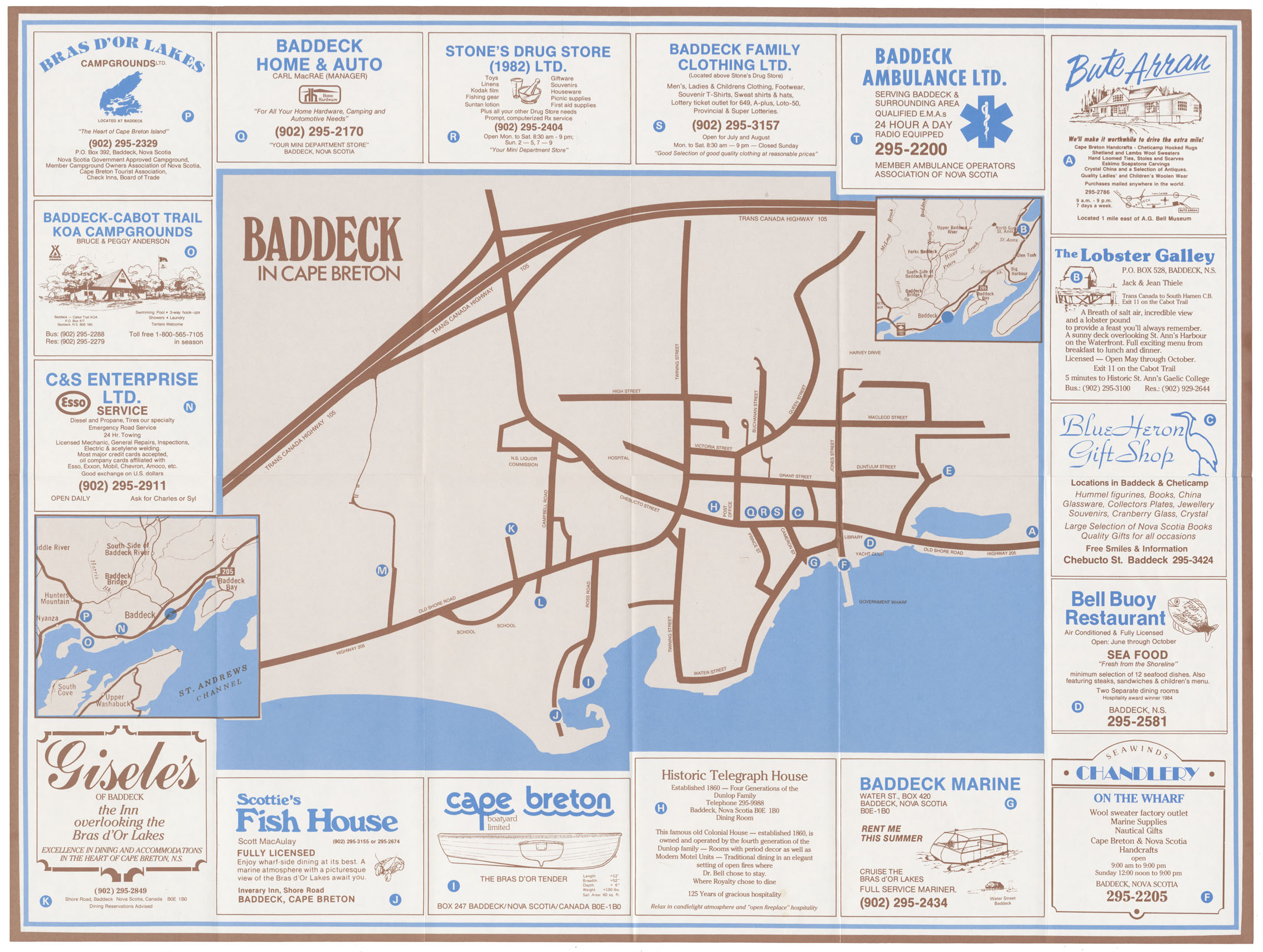 maps : Baddeck, Nova Scotia