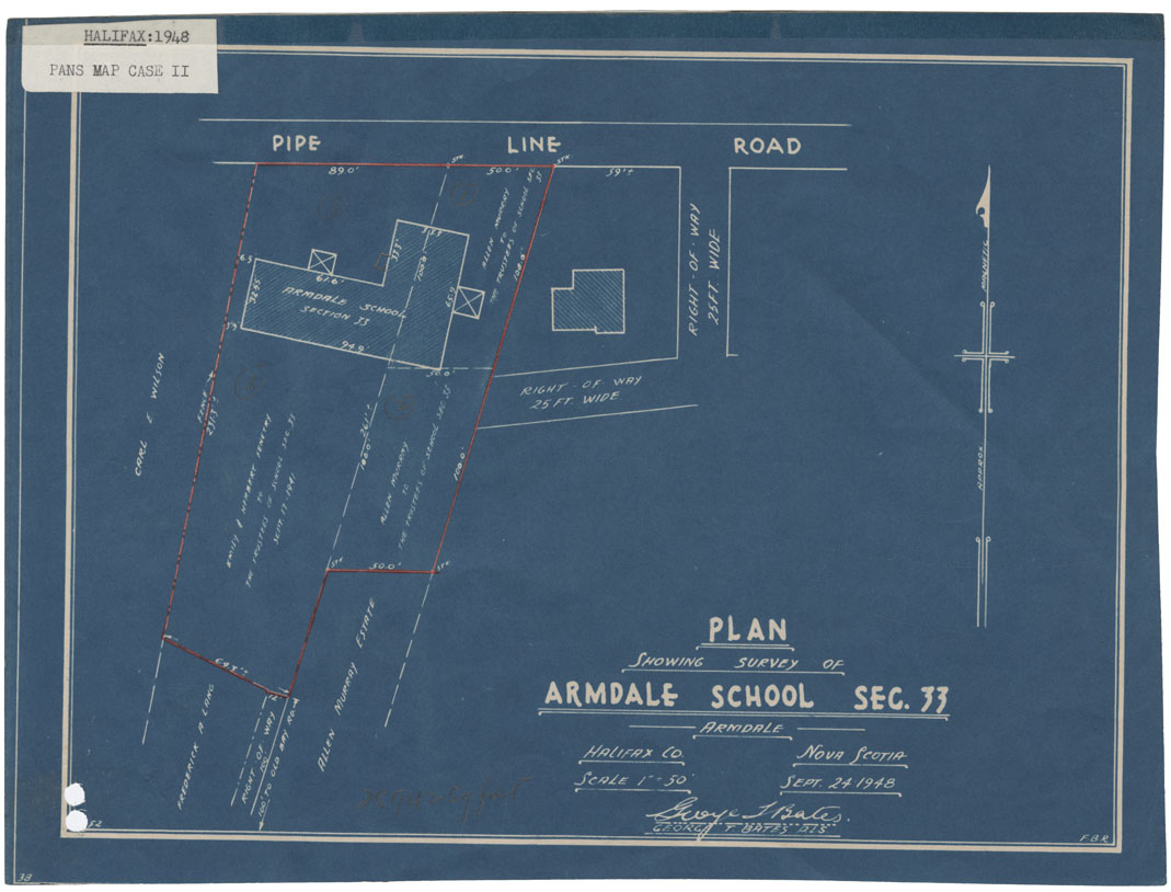 maps : Plan showing survey of Armdale School section 33-Armdale, Halifax Co, NS