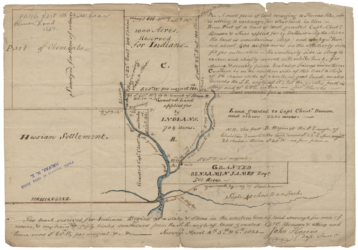 maps : The Tract reserved for Indians at Bear River, Digby County