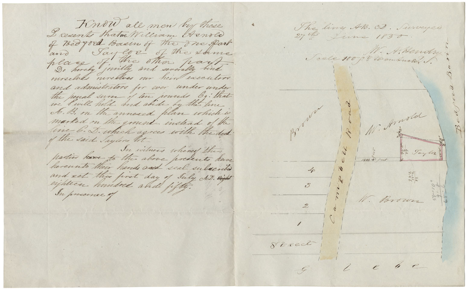maps : Agreement William Arnold Taylor Campbell Raod, Bedford
