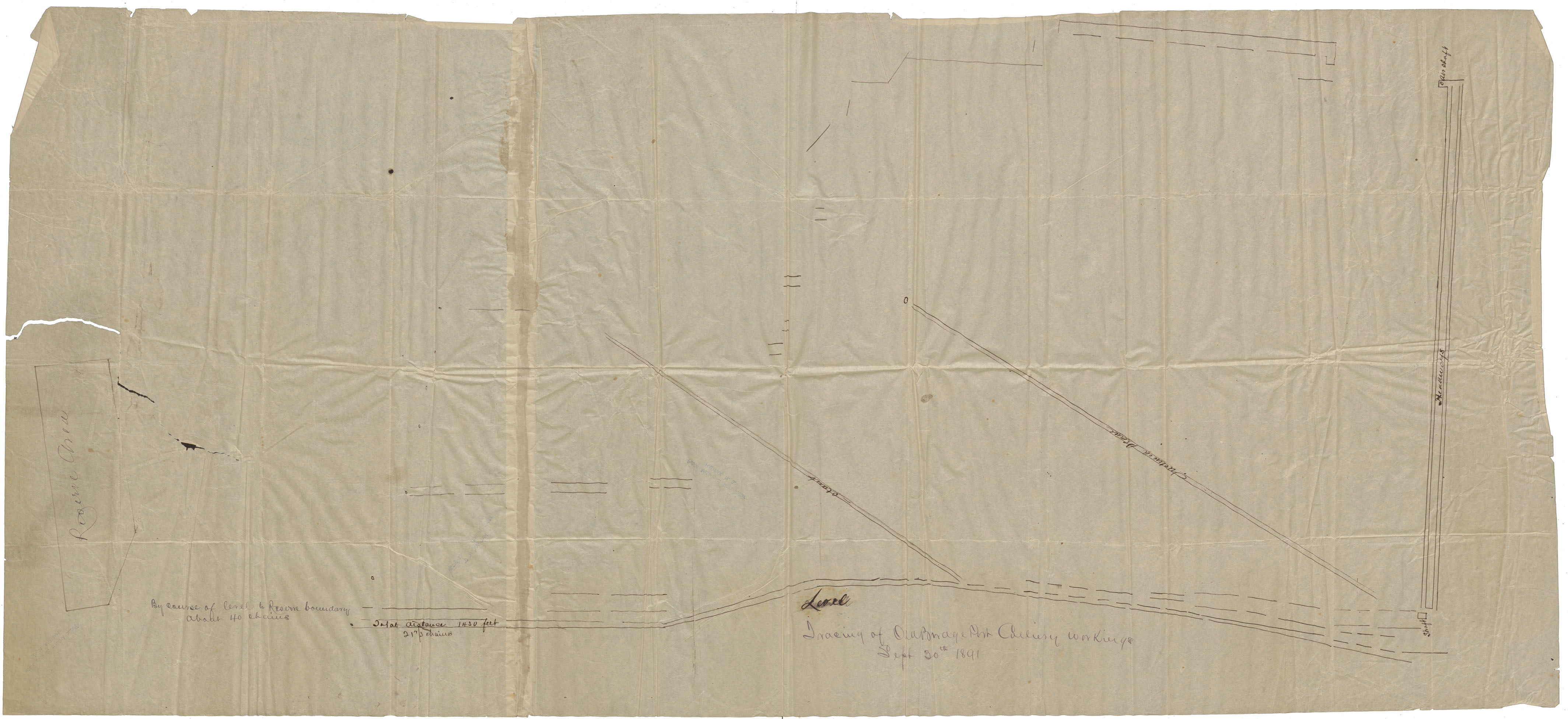 maps : Tracing.  Old Bridge & Collery Bridgeport Mine 1891