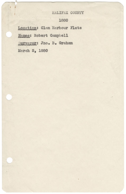 maps : Halifax County Clam Harbour Flats 1880