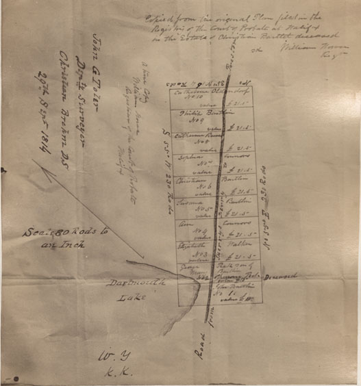 maps : Copied from the original plan filed in the Registry of the Court of probate at Halifax John G Toler Deputy Surveyor