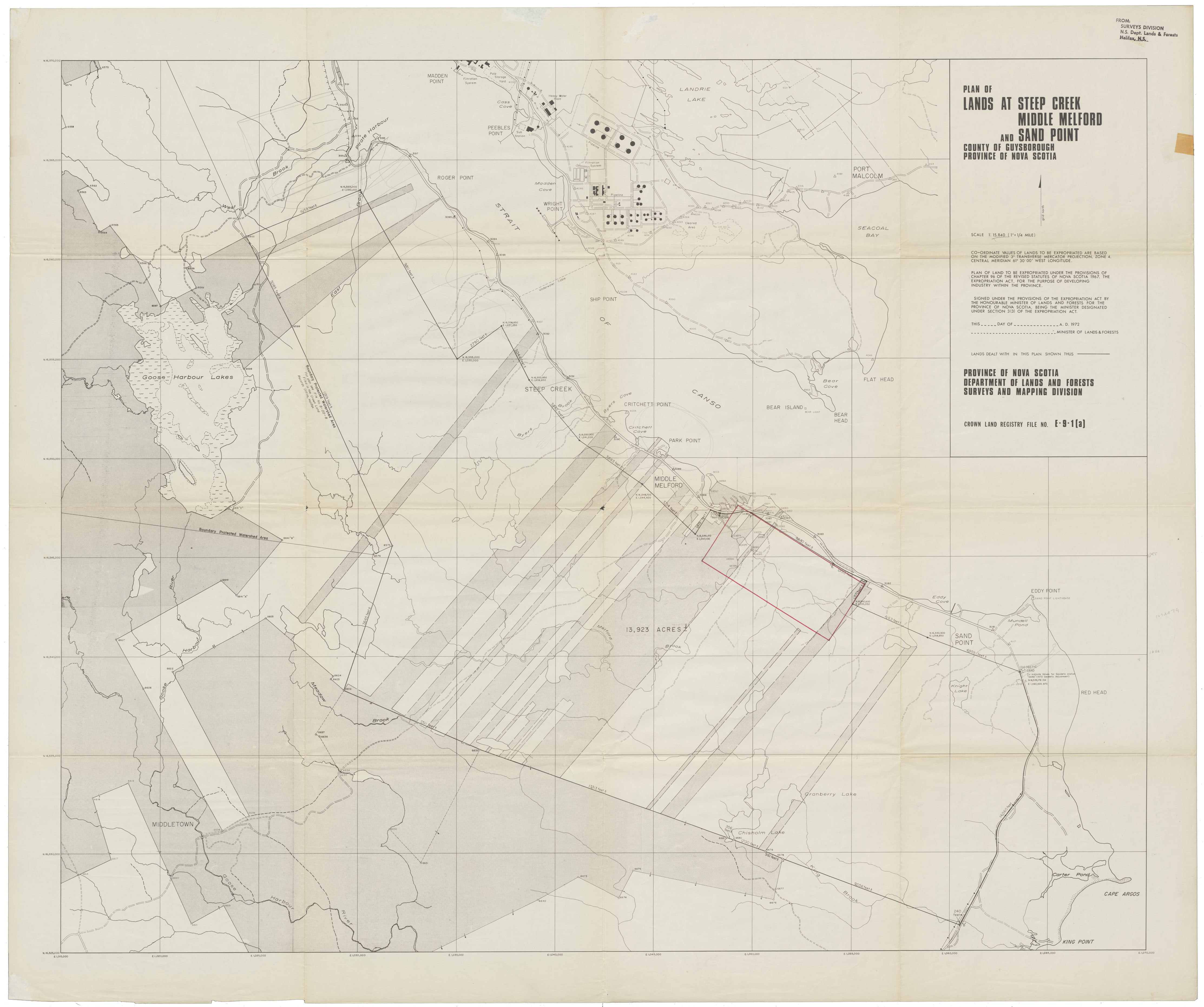maps : Plan of Lands at Steep Creek Middle Melford & Sand Pit