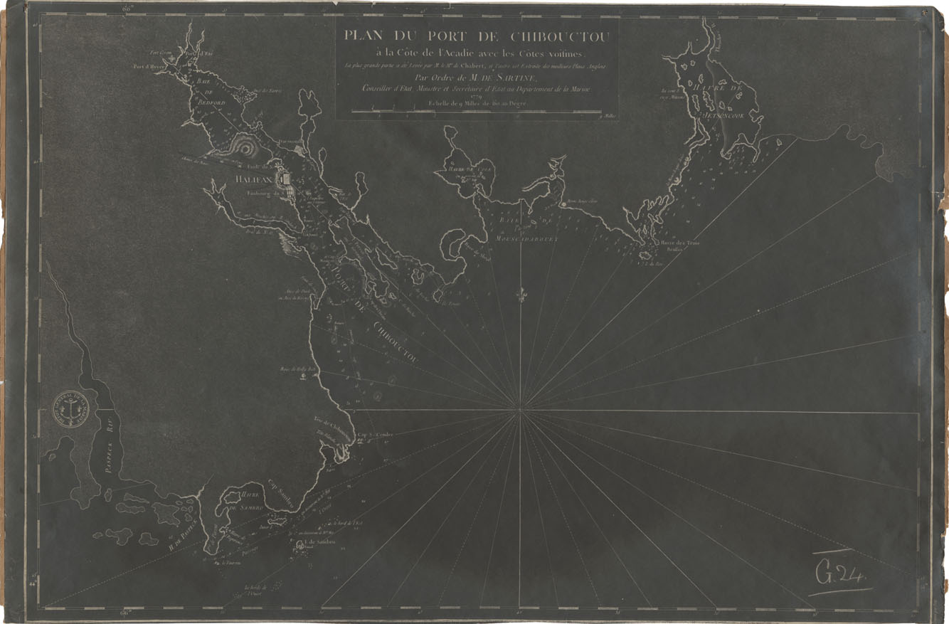 maps : Plan du Port de Chebucto a la Cote de lAcadie avec les Cotes Voifines