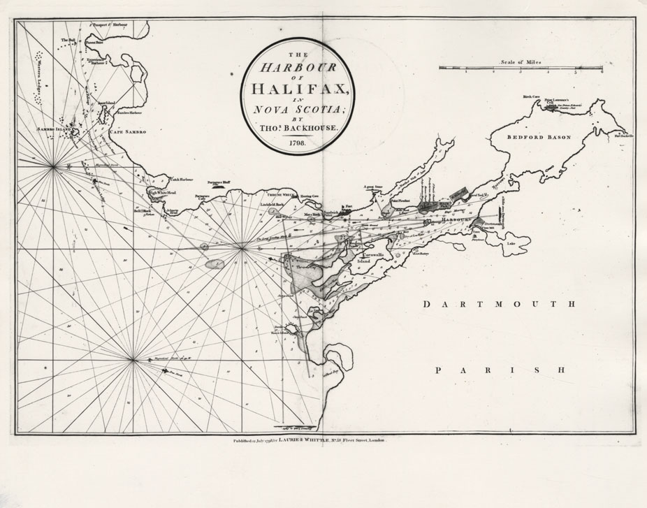 maps : The Harbour of Halifax in Nova Scotia by Thos.Backhouse, 1798