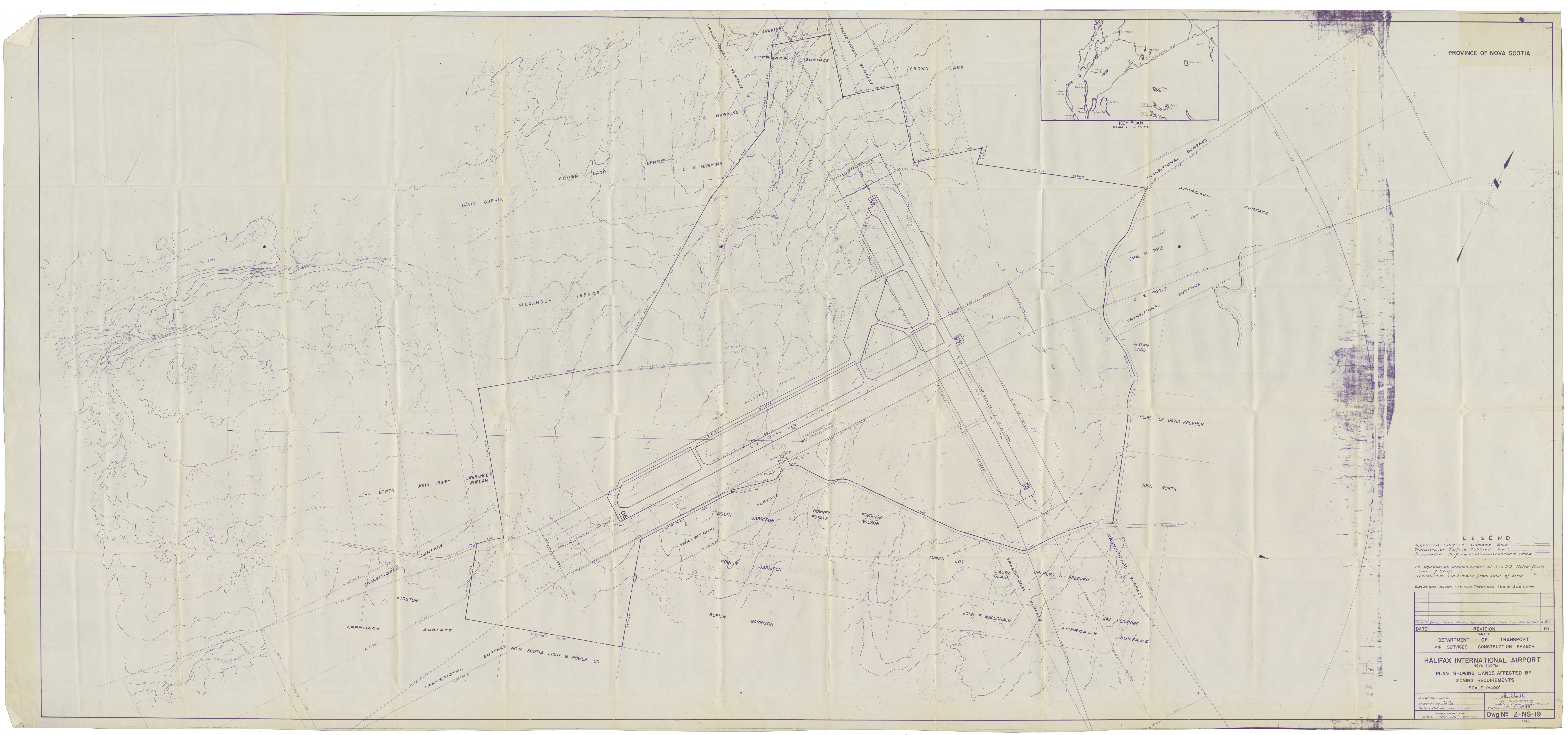 maps : Halifax Internation Airport Plan showing Lands affected by Zoning Requirements