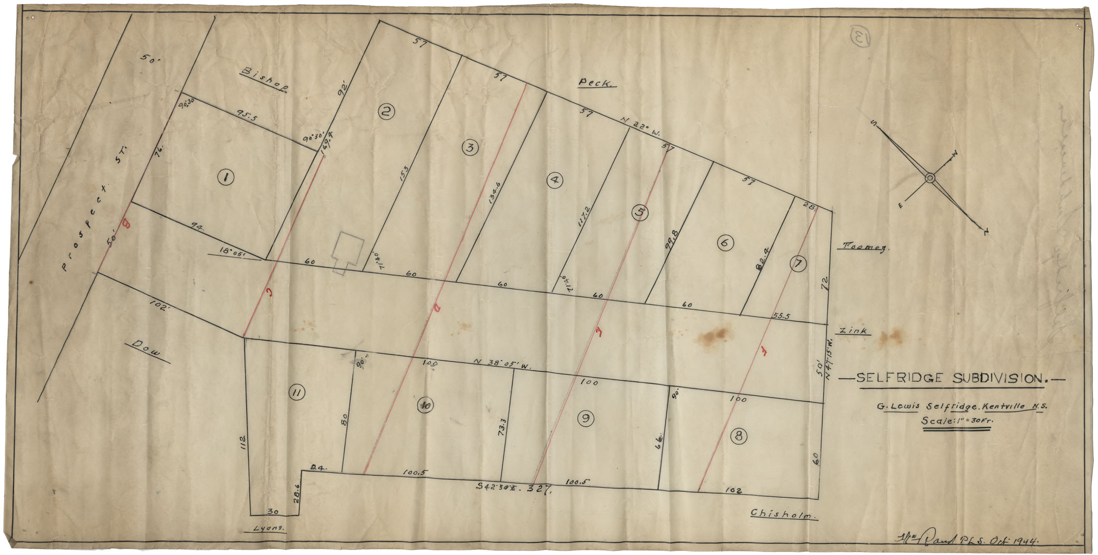 maps : Selfridge Subdivision G.Lewis Selfridge Kentville