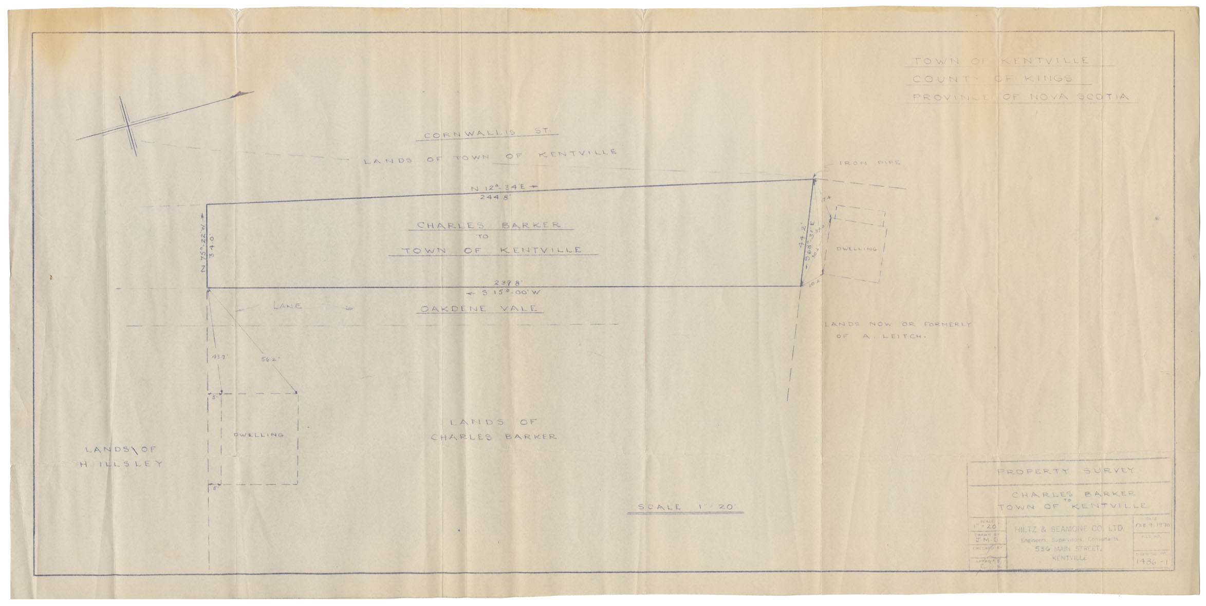 maps : Property Survey Charles Barker, Town of Kentville