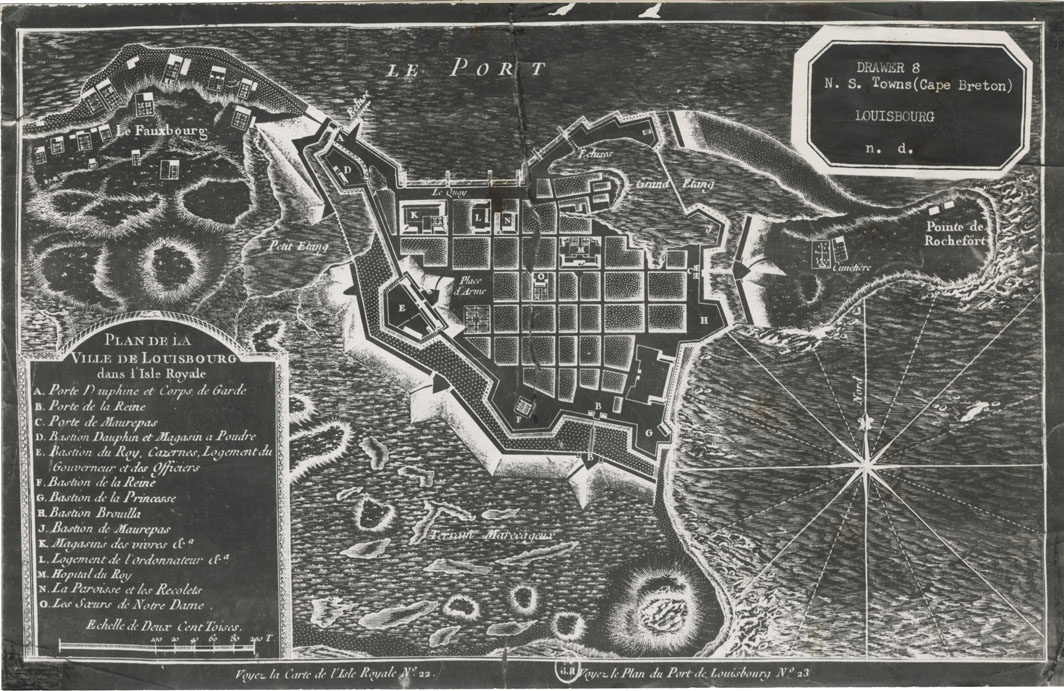 maps : Plan de la Ville de Louisbourg dans lIsle Royale