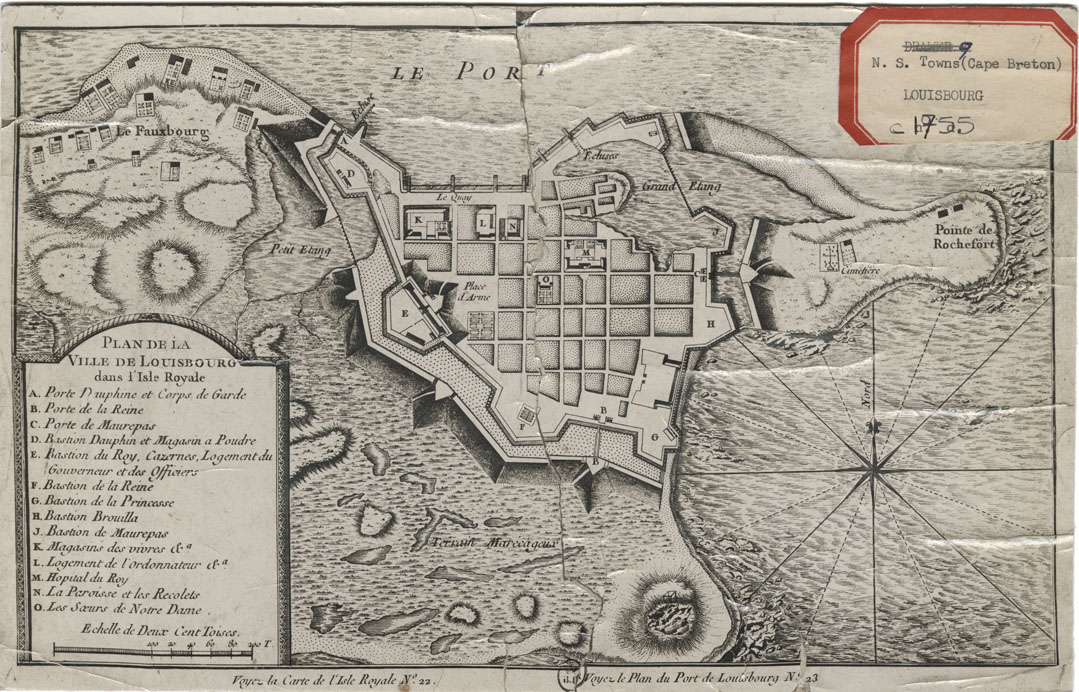 maps : Plan de la Ville de Louisbourg dans lIsle Royale