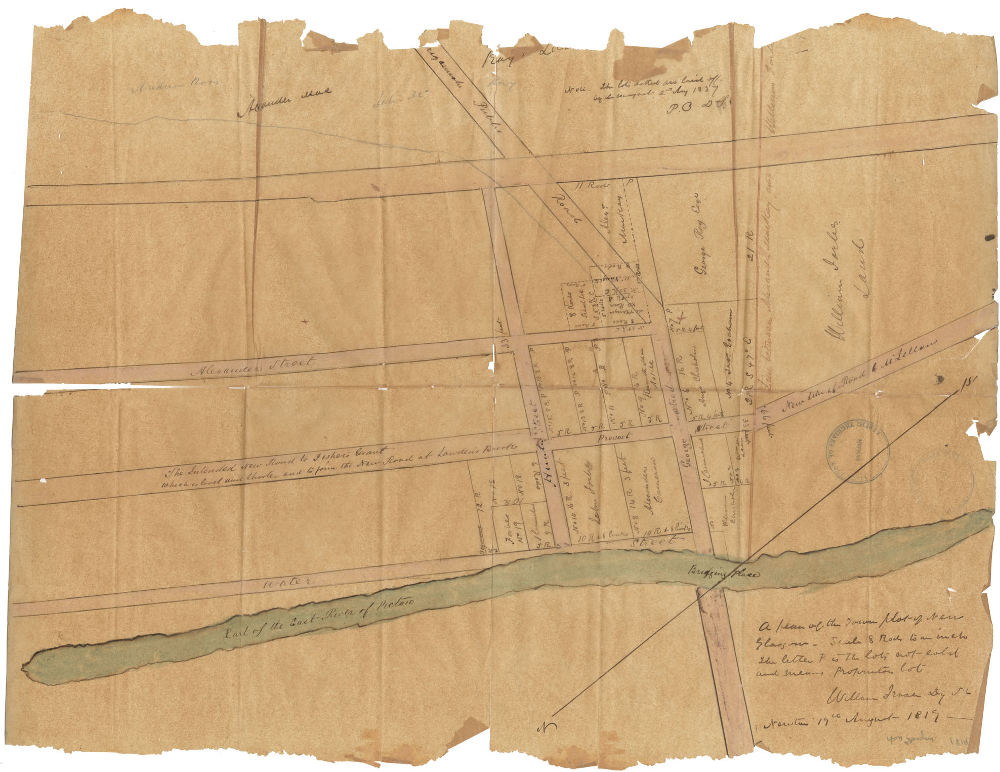 maps : A Plan of the Town Plot of New Glasgow
