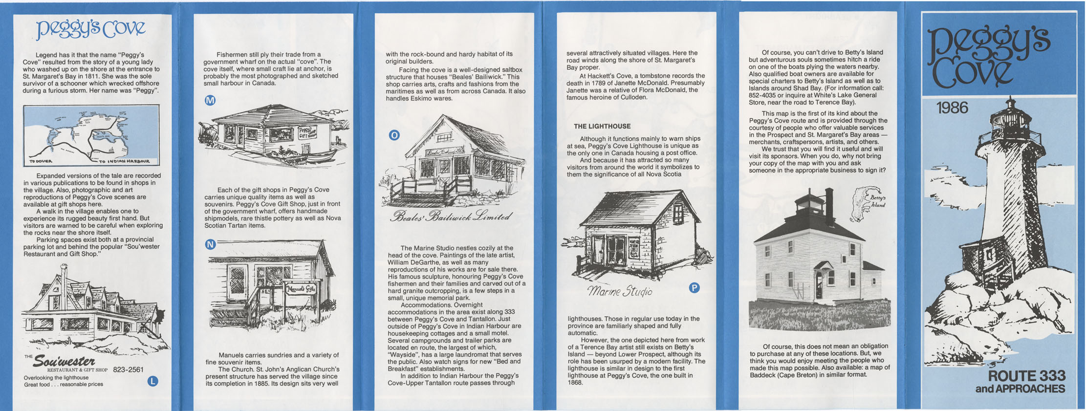 maps : Peggys Cove 1986 Route 333 and Approaches
