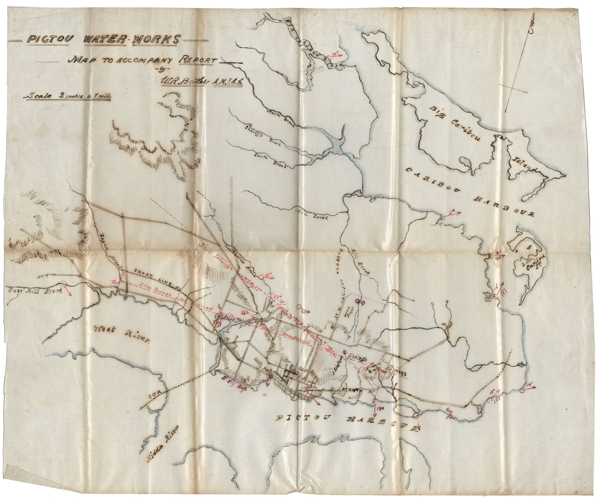 maps : Pictou Water Works Map to Accompany report by W.R.Butler. A.M.J.C.E.
