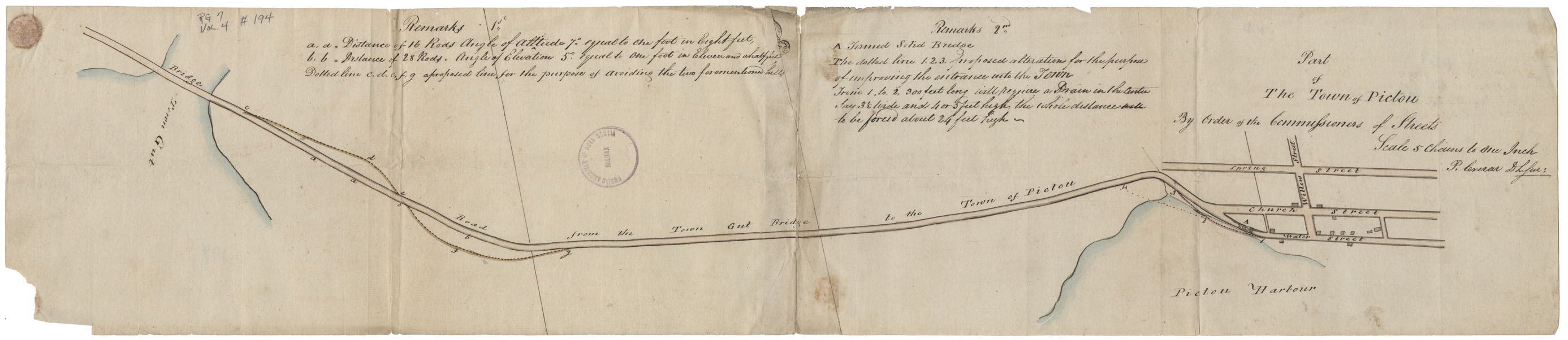 maps : Part of the Town of Pictou By Order of the Commissioners of Streets