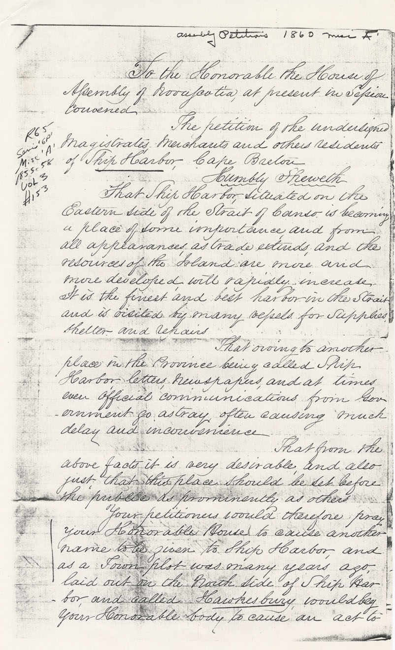 maps : Town Plot of Hawkesbury, Cape Breton County